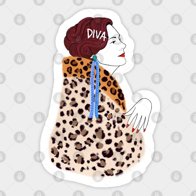 Devious Diva Sticker by Illustrating Diva 